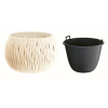 kvetináč 23,8cm BOWL SANDY DSK240-CY728 krémový plastový PROSPERPLAST