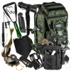 Survivalový set: vojenský batoh 38L čierny s príslušenstvom