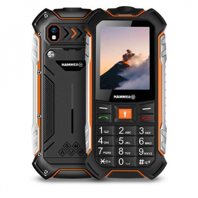 Myphone hammer boost 2,4" 64/256gb lte dual sim mobilný telefón odolný voči pádu, prachu a nárazom - čierny/oranžový Hammer