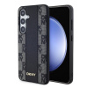 DKNY PU Leather Checkered Pattern MagSafe zadný kryt pre Samsung Galaxy S24 Black