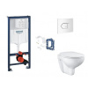 Grohe Rapid SL - Set predstenovej inštalácie, klozetu, dosky SoftClose, tlačidla Arena Cosmopolitan a súpravy na vhadzovanie tabliet, alpská biela SANI11BB3147