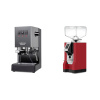 Gaggia New Classic EVO, grey + Eureka Mignon Bravo, CR ferrari red