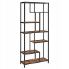 Regál Songmics industriálny 80 cm x 30 cm x 180 cm čierny/dub rustikálny