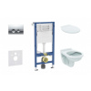 GEBERIT - Duofix Set předstěnové instalace, klozetu Alpha a sedátka, tlačítko Delta21, lesklý chrom SANI11CD1141
