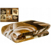 Prikrývka na posteľ - Elway Dride Acryl 210 x 160 cm odtiene hnedej, viacnásobne obložená (Hrubá teplá akrylová prikrývka Elway Bedspread 160x210)