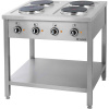 Elektrický sporák volně stojící, 4 ploténky 10,4 kW | STALGAST, 979500 inox