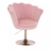 LuxuryForm DESIGN Kreslo FREY VELUR na zlatom tanieri - ružové