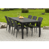 Záhradný jedálenský set Viking XL 190cm + 6x ratanová stolička Roma