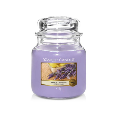 Yankee Candle Home Lemon Lavender Vonná Svíčka Classic Střední Sviečka 411 g