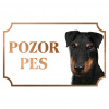 Nemecký lovecký teriér - Kovová tabuľka POZOR PES