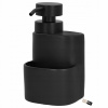 Dávkovač na saponát Cadro čierny s organizérom 17 cm