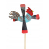 Drevený veterník kohút, záhradná dekorácia - modrý