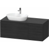 DURAVIT L-Cube závesná skrinka pod umývadlo na dosku (umývadlo vľavo), 4 zásuvky, 1220 x 550 x 482 mm, dub čierny, LC4876016160000