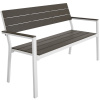 tectake 403547 záhradná lavica line - světle šedá/biela