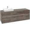 VILLEROY & BOCH Collaro závesná skrinka pod umývadlo na dosku (umývadlo vľavo), 4 zásuvky, s LED osvetlením, 1600 x 500 x 548 mm, Stone Oak, C078B0RK