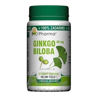 BIO Pharma Ginkgo biloba 40 mg tbl 90+90 (100% ZADARMO) (180 ks)