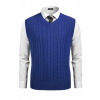 Pánska pletená vesta s copovým vzorom – kráľovská modrá L