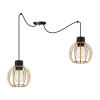 Light Home Závesné svietidlo Timber Spider 8, 2x drevené tienidlo