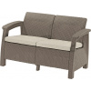 KETER Záhradná pohovka Allibert Corfu Love Seat - 128 x 70 x 79 cm - cappuccino / béžová