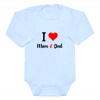Dětské body s nápisem New Baby I love Mum and Dad bílé velikost 62 (Dětské body, New Baby, I love Mum and Dad bílé, velikost 62)