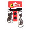 Gripy 4RACE bílo-hnědé imitace kůže květy 135+95mm