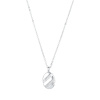 Strieborný náhrdelník ovál so zirkónmi 12102.1 crystal