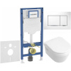 GEBERIT Duofix súprava 5v1 - inštalačný modul, závesné WC DirectFlush a Softclose WC sedadlo VILLEROY & BOCH Architectura, tlačidlo Sigma20 Square, 115.883.KJ.1 (biela/lesklý chróm), SANI11CK3104