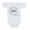 Body krátky rukáv Baby Nellys, Made with love, sivé, veľ. 62, 62 (2-3m)