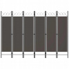 vidaXL Paraván so 6 panelmi, antracitový 240x180 cm