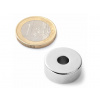 SOLLAU Neodymový magnet medzikružie D 20/6 mm, H 8 mm, N38, ponikelovaný, diametrálne magnetizovaný