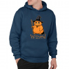 Wizard - mačací čarodejník - pánska mikina s potlačou - Tričkový | XXL | Navy | Mikina s kapucňou - pánska