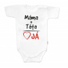 Body krátky rukáv s vtipným textom Baby Nellys, Máma+Táta, biele, veľ. 68 80 (9-12m)