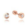 MINET JMG0150WRE00 - MINET Zlaté náušnice na šroubek z růžového zlata s bílými zirkony Au 585/1000 1,20g