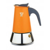 PEZZETTI STEELEXPRESS 10 šálok - smaltovaný kávovar z nerezovej ocele na indukciu, oranžový