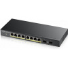 Zyxel GS1900-10HP, Switch, 8x GLAN (8x PoE), 2x SFP, Smart, 802.3at, kovový