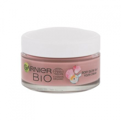 Garnier Bio Rosy Glow 3in1 vyživující a rozjasňující denní krém pro mdlou pleť 50 ml pro ženy