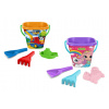Sada na piesok 4ks plast vedierko s doplnkami 2 druhy v sieťke 20x15x17cm 12m+ Wader