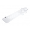 Nimco BORMO IXI polička s frézovanými otvormi 60cm+poháriky na kefky chróm/matné sklo BRX360-58DW-26