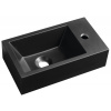 Sapho SMALL AMAROK liaty mramor umývadlo 40x22cm, čierna mat, batéria vpravo AR500B