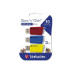 Verbatim USB flash disk, USB 3.0 (3.2 Gen 1), 16GB, Store N Click, mix farieb, 49306, USB A, s výsuvným konektorom, 3ks