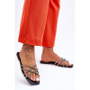 Dámske čierne šľapky s pruhmi, 5628-2 CLA-1 BLACK__26711-39 39