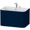 DURAVIT Happy D.2 Plus c-bonded závesná skrinka s nábytkovým umývadlom s dvomi otvormi, 2 zásuvky, 775 x 490 x 480 mm, nočná modrá matná lakovaná, HP4637E9898