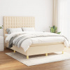 vidaXL Boxspring posteľ s matracom krémový 140x190 cm látka - Krémová - 166940-101301