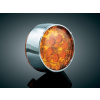 CHROME BEZEL-L.E.D. Front Turn Signal Inserts, Bullet Style (Smoke Lens, Amber Illumination)(pr)