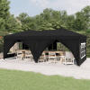 zahrada-XL Skladací párty stan s bočnými stenami čierny 3x6 m 93546