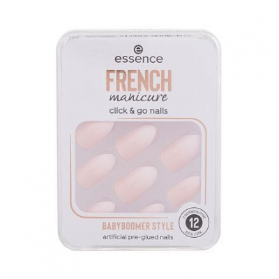 Essence French Manicure Click & Go Nails nalepovací nehty ve francouzském stylu 12 ks odstín 02 Babyboomer