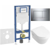 GEBERIT Duofix súprava 5v1 - inštalačný modul, závesné WC DirectFlush a Softclose WC sedadlo VILLEROY & BOCH Architectura, tlačidlo Sigma20 Square, 115.883.KH.1 (lesklý chróm), SANI11CK1105