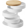 YAMAZAKI Misky na šperky 5-poschodové Tower 5312, plast/drevo, v.12,5 cm, biele