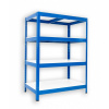 Kovový regál Biedrax 50 x 60 x 120 cm, modrý - 4 police biele lamino 12mm