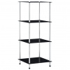 zahrada-XL Regál so 4 policami, čierny 40x40x100 cm, tvrdené sklo 249510